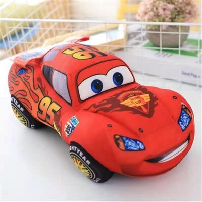 25cm Phim hoạt hình tùy chỉnh nhồi bông Xe ô tô Mcqueen màu đỏ in Logo