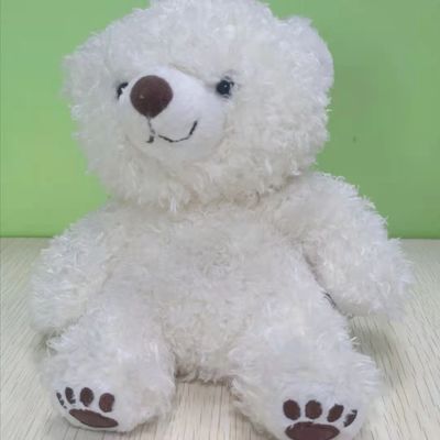 18 * 15cm Gấu bông trắng nhỏ được cá nhân hóa có thể giặt được