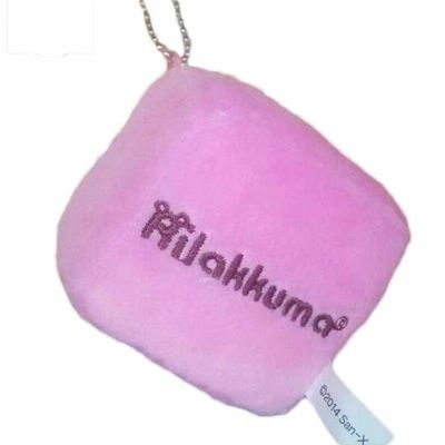 Hình vuông gấu hồng sang trọng Móc khóa nhồi bông búp bê Tiện ích tùy chỉnh