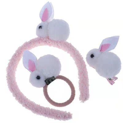 OEM Rabbit Plush Headband Chiliren'S Hair Rope Mũ phụ kiện đồ chơi mềm