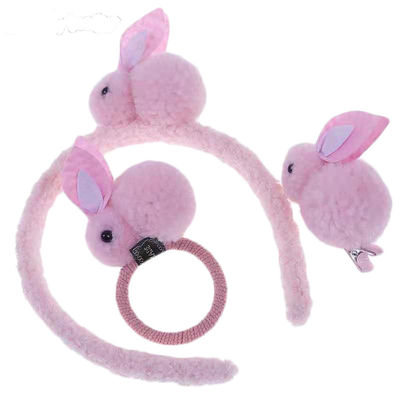 OEM Rabbit Plush Headband Chiliren'S Hair Rope Mũ phụ kiện đồ chơi mềm