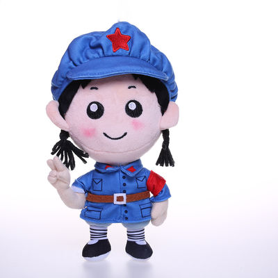 25cm Màu xanh nhạt Đồng phục quân đội Ngắn sang trọng Cô gái búp bê Đồ chơi sang trọng