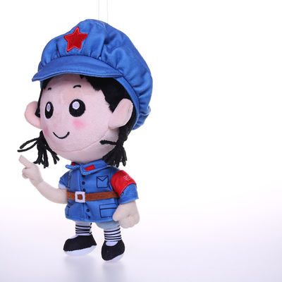 25cm Màu xanh nhạt Đồng phục quân đội Ngắn sang trọng Cô gái búp bê Đồ chơi sang trọng