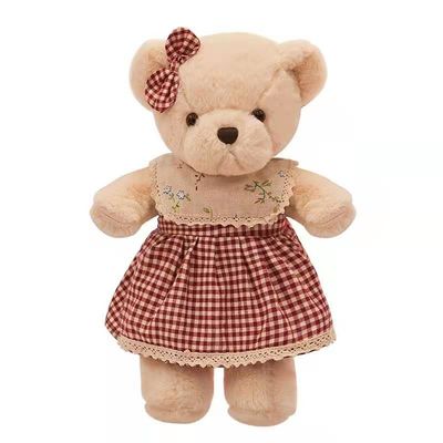 Váy kẻ sọc đỏ Cuddly Teddy Bear gấu đồ chơi mềm 30 cm OEM
