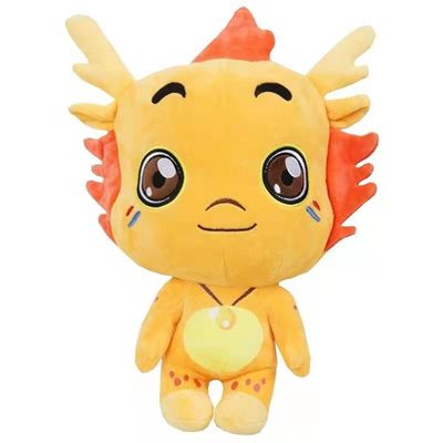 600g 35cm Màu vàng Little Dragon Búp bê Sang trọng Hoạt hình Rồng Đồ chơi mềm