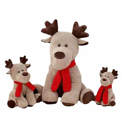 PP Cotton đầy 25cm Khăn quàng đỏ Giáng sinh Tuần lộc Đồ chơi sang trọng