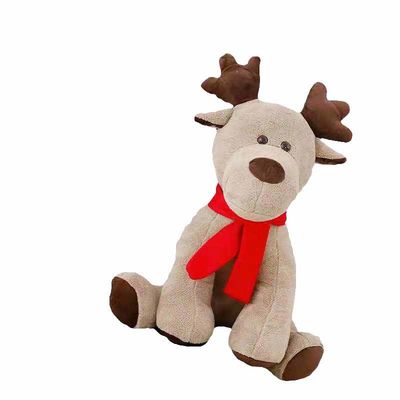 PP Cotton đầy 25cm Khăn quàng đỏ Giáng sinh Tuần lộc Đồ chơi sang trọng