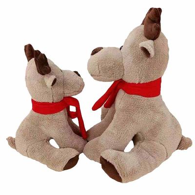 PP Cotton đầy 25cm Khăn quàng đỏ Giáng sinh Tuần lộc Đồ chơi sang trọng