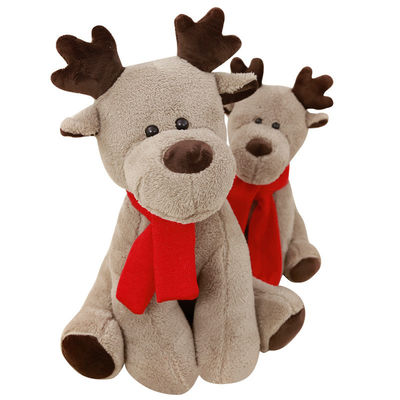 PP Cotton đầy 25cm Khăn quàng đỏ Giáng sinh Tuần lộc Đồ chơi sang trọng