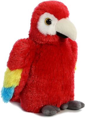 Sợi polyester nhồi Đồ chơi sang trọng màu đỏ tươi Macaw