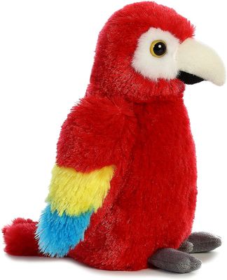 Sợi polyester nhồi Đồ chơi sang trọng màu đỏ tươi Macaw