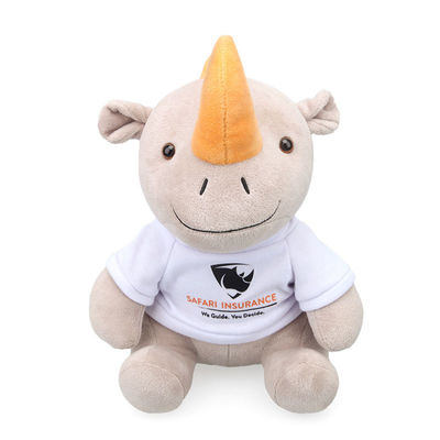 Đồ chơi sang trọng cho bé 25cm Polypropylene Cotton Filling Rhino Plush Toy cho bé
