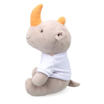 Đồ chơi sang trọng cho bé 25cm Polypropylene Cotton Filling Rhino Plush Toy cho bé