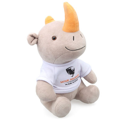 Đồ chơi sang trọng cho bé 25cm Polypropylene Cotton Filling Rhino Plush Toy cho bé