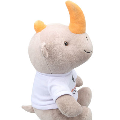 Đồ chơi sang trọng cho bé 25cm Polypropylene Cotton Filling Rhino Plush Toy cho bé