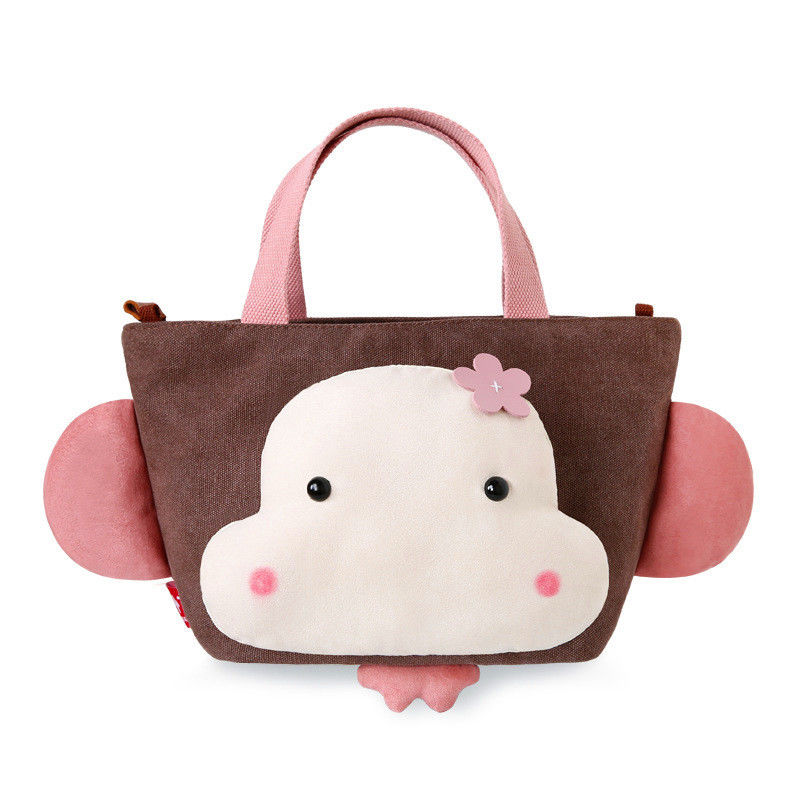 22cm * 15cm * 19cm Hip Hop Monkey Động vật Túi sang trọng Phim hoạt hình Túi vải di động dễ thương
